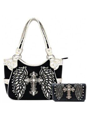 Western Cross Purse and Wallet Set Women Shoulder Bag Concealed Carry